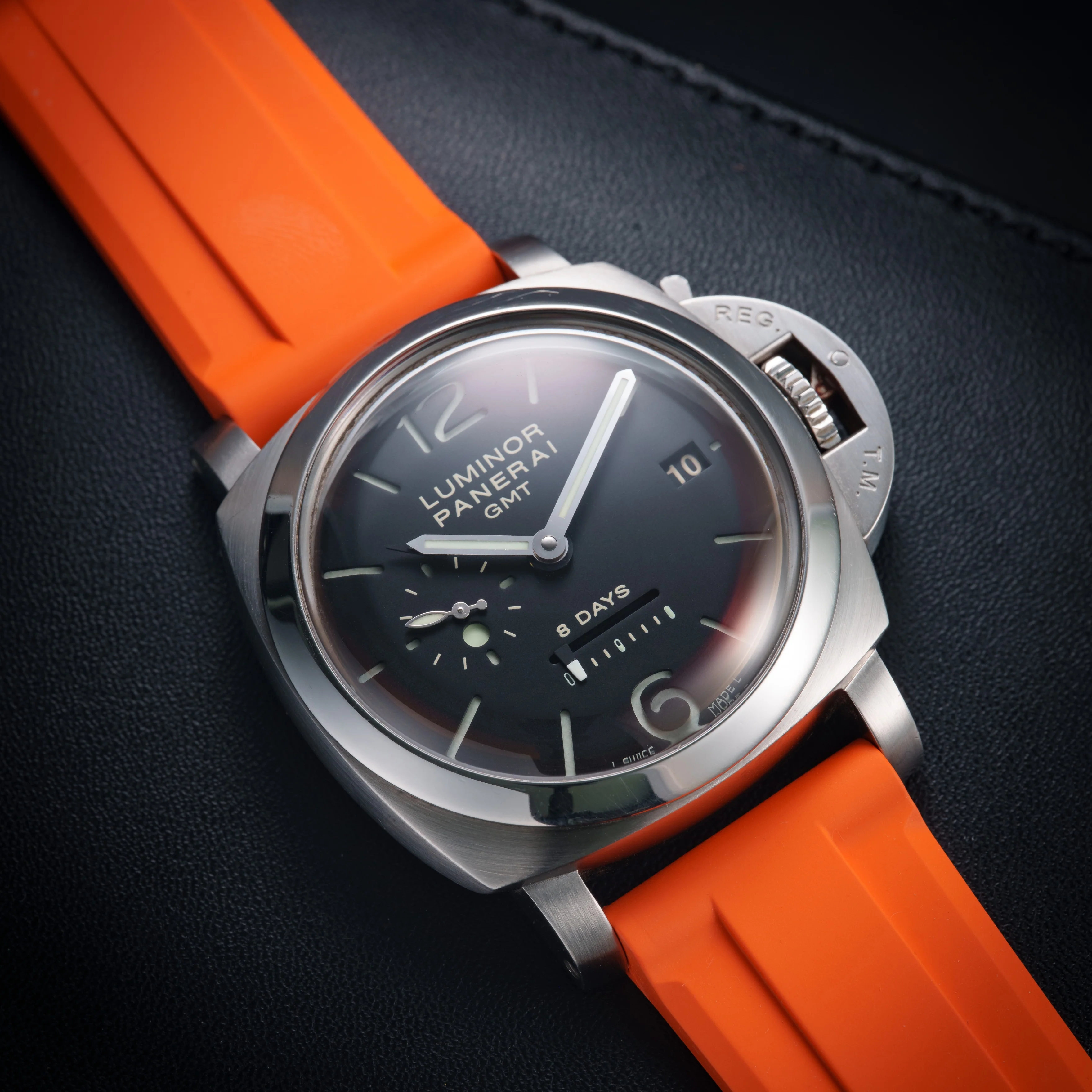 FKM Rubber Strap for Panerai Luminor - Citrus Orange - Image 2