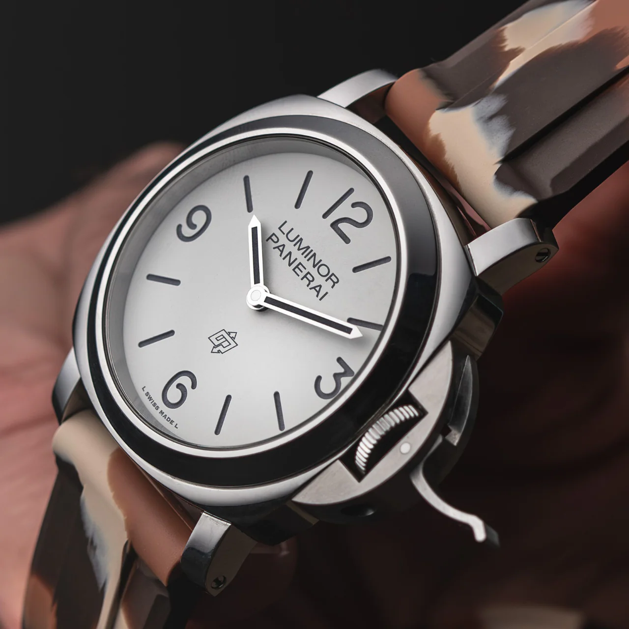 FKM Rubber Strap for Panerai Luminor - Desert Camo - Image 2