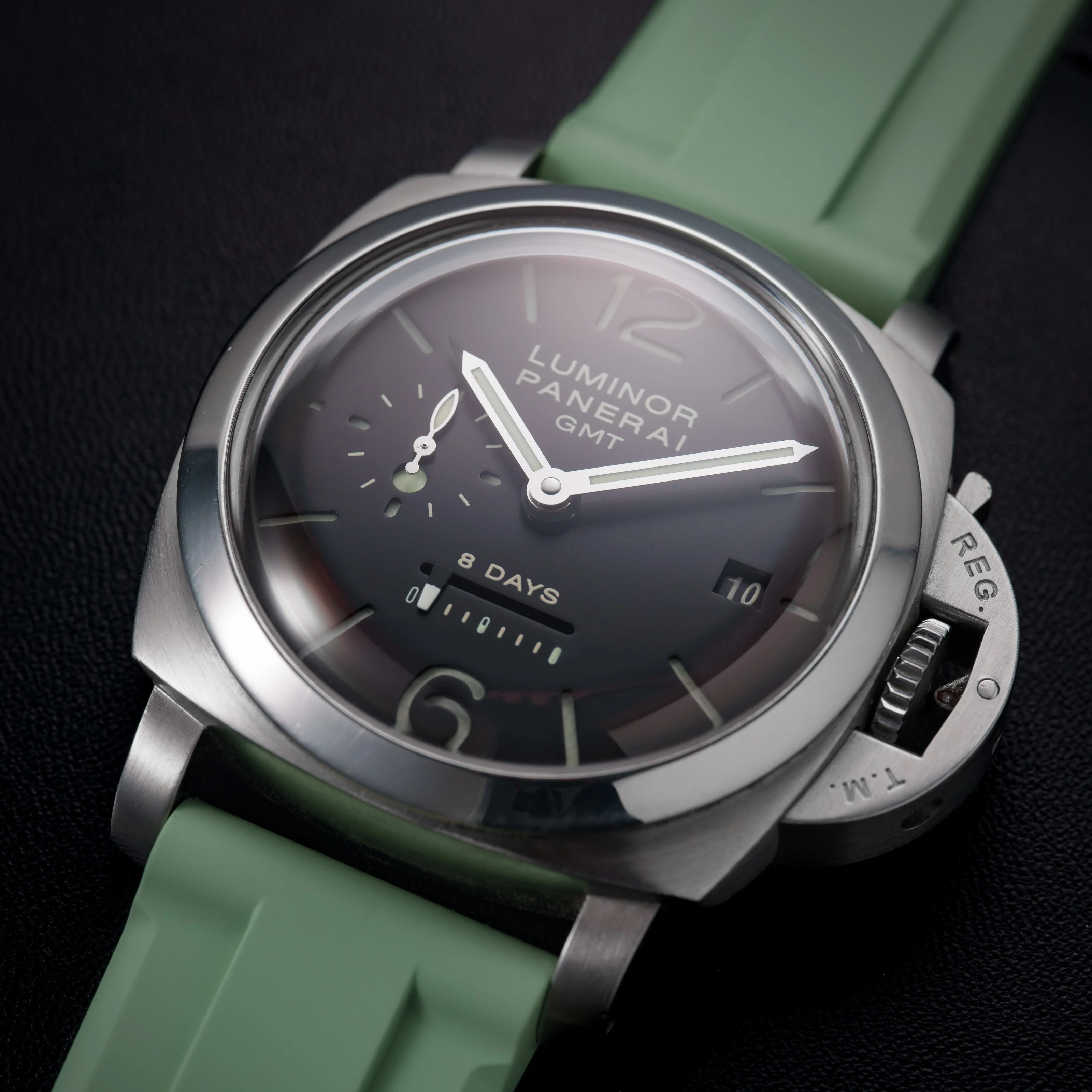 FKM Rubber Strap for Panerai Luminor - Sage Green - Image 2
