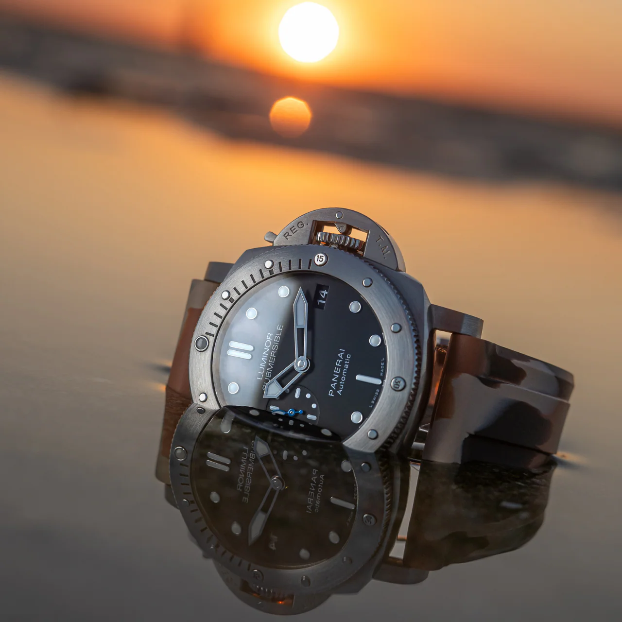 FKM Rubber Strap for Panerai Submersible - Desert Camo - Image 2