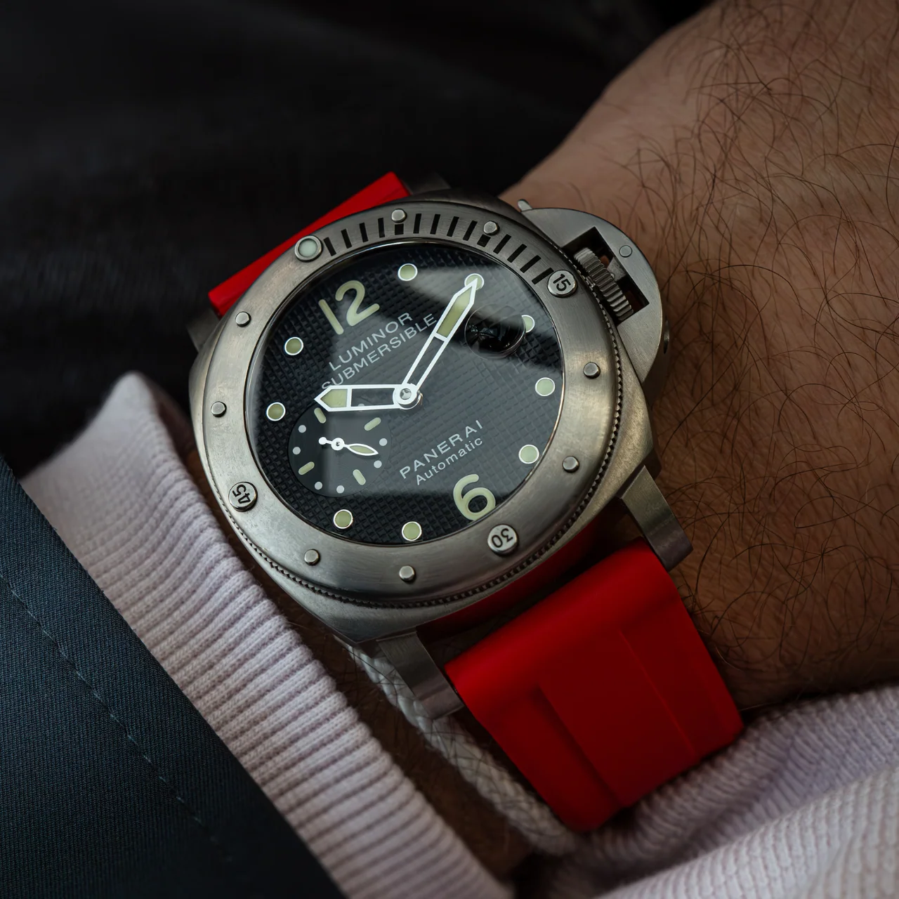 FKM Rubber Strap for Panerai Submersible - Heat Red - Image 2