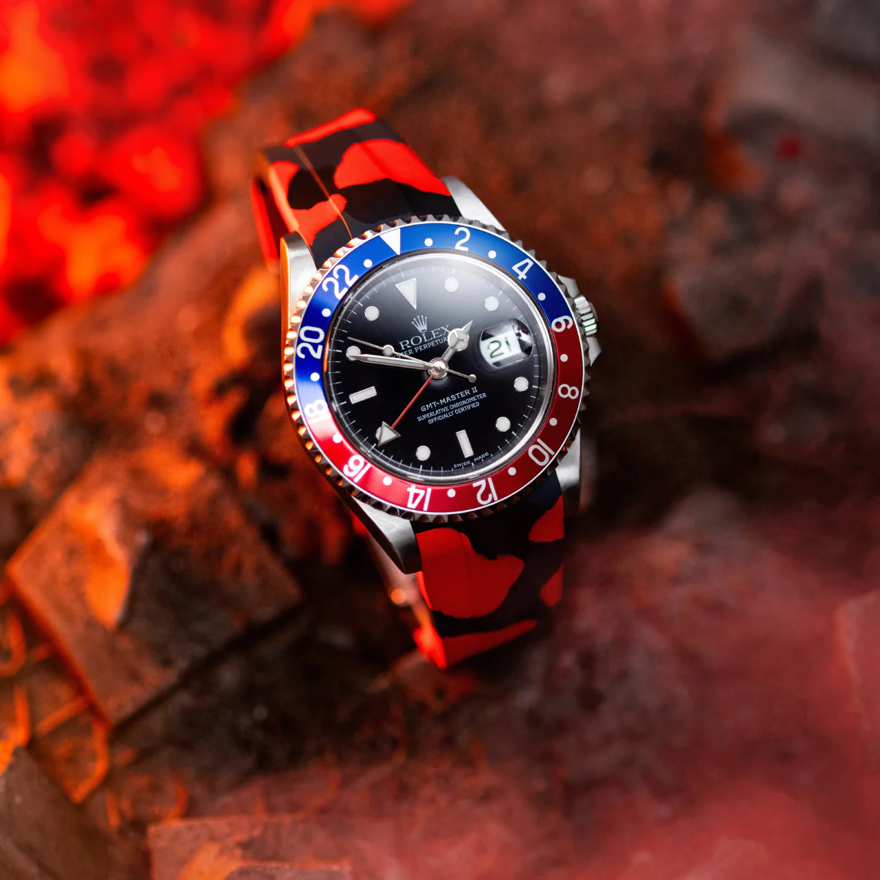 FKM Rubber Strap for Rolex GMT-Master II - Volcanic Camo - Image 2
