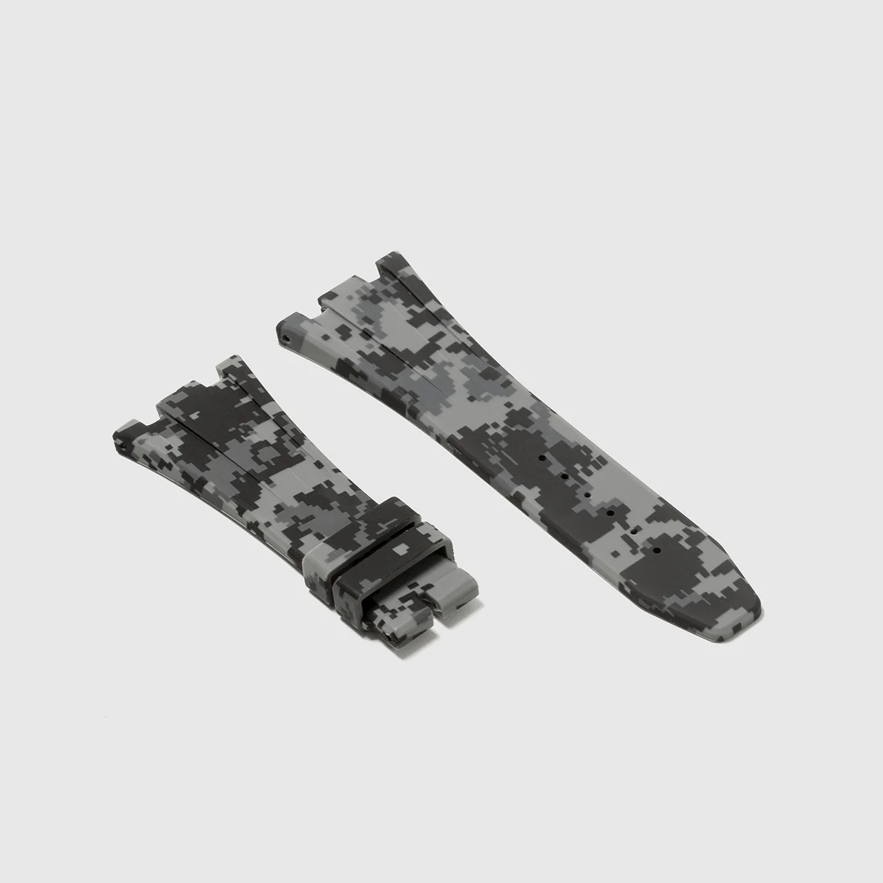 Rubber Strap for Audemars Piguet 42mm Royal Oak Offshore (Deployant Clasp) - Graphite Digi Camo - Image 2