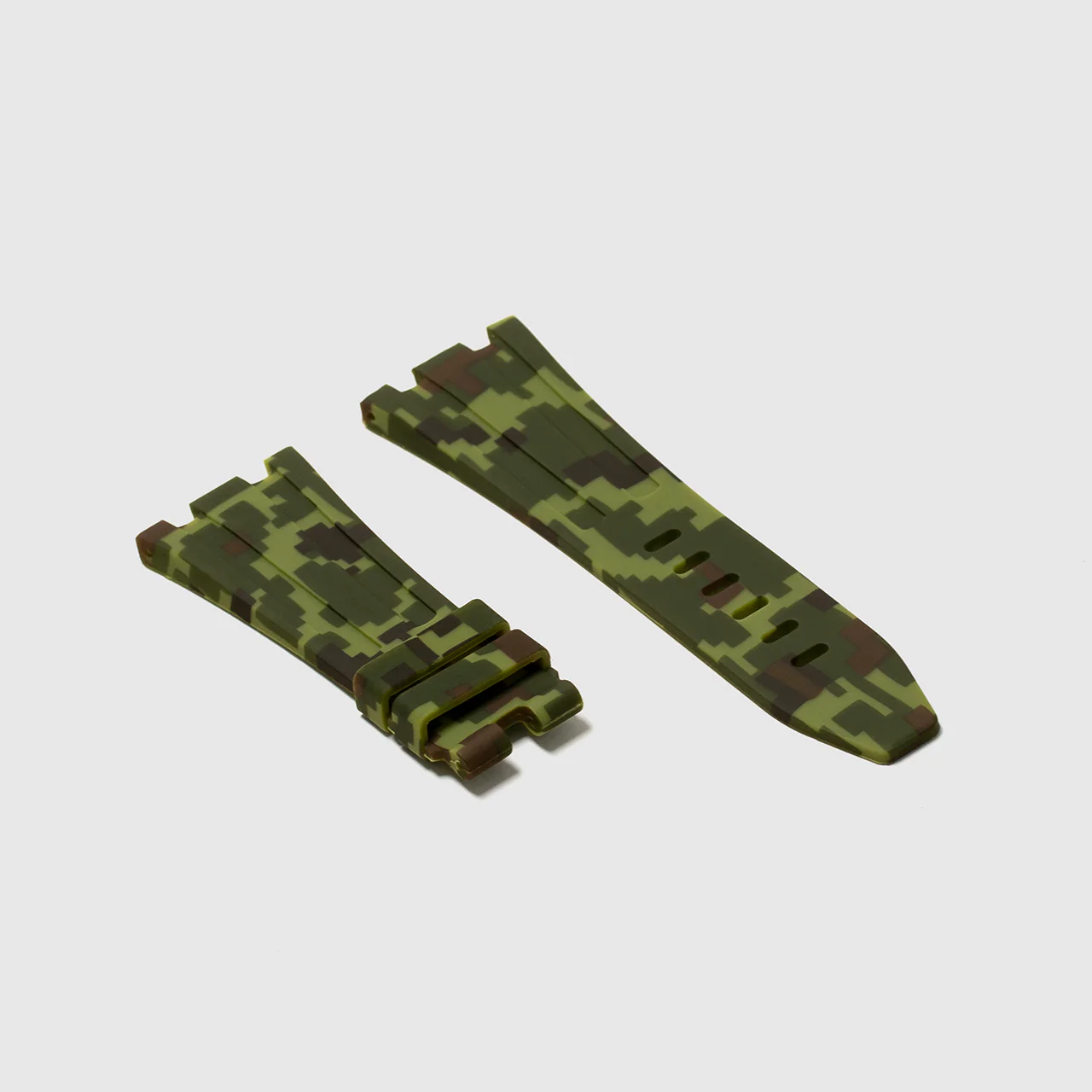 Rubber Strap for Audemars Piguet 42mm Royal Oak Offshore (Tang Buckle) - Green Digi Camo - Image 2