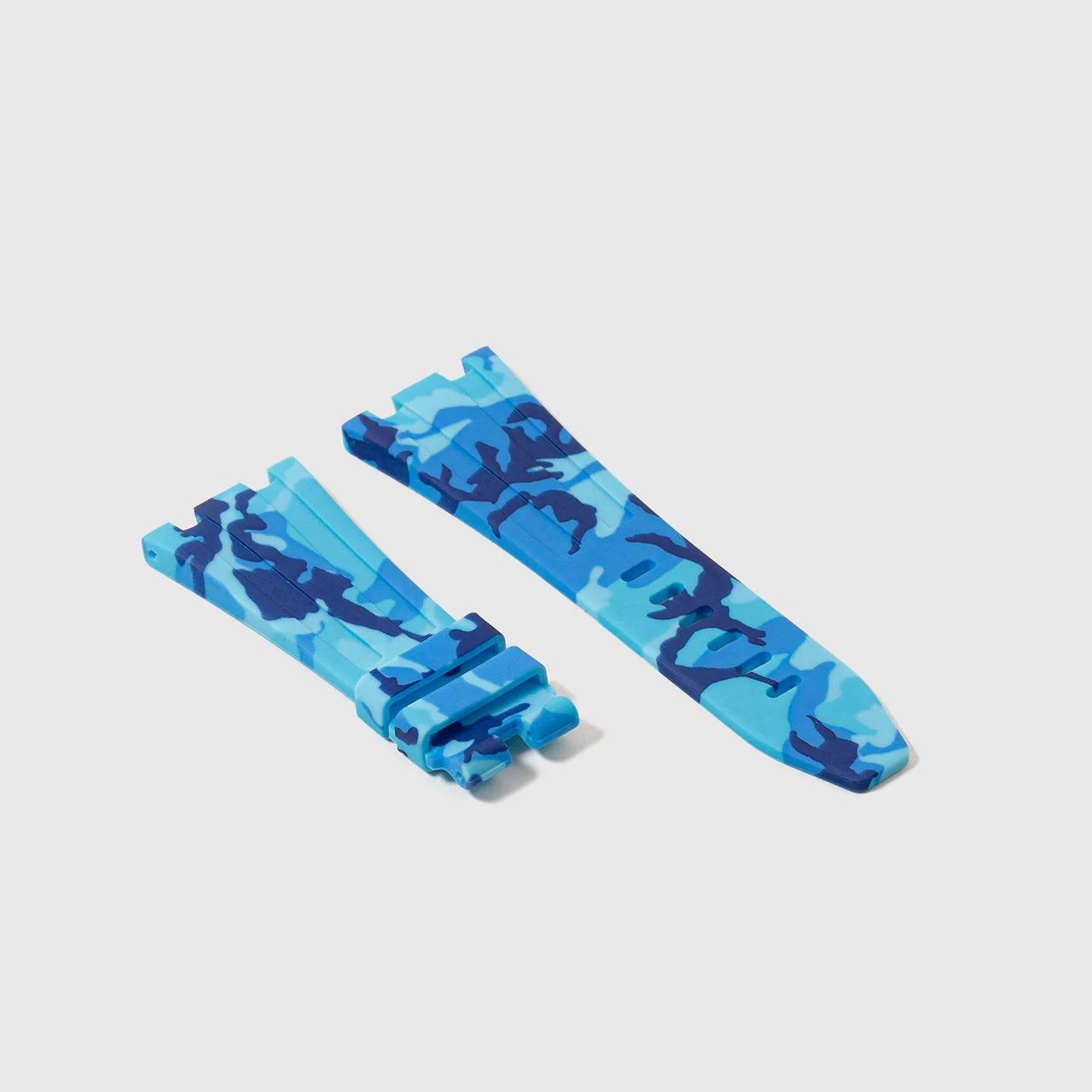 Rubber Strap for Audemars Piguet 42mm Royal Oak Offshore (Tang Buckle) - Miami Blue Camo - Image 2