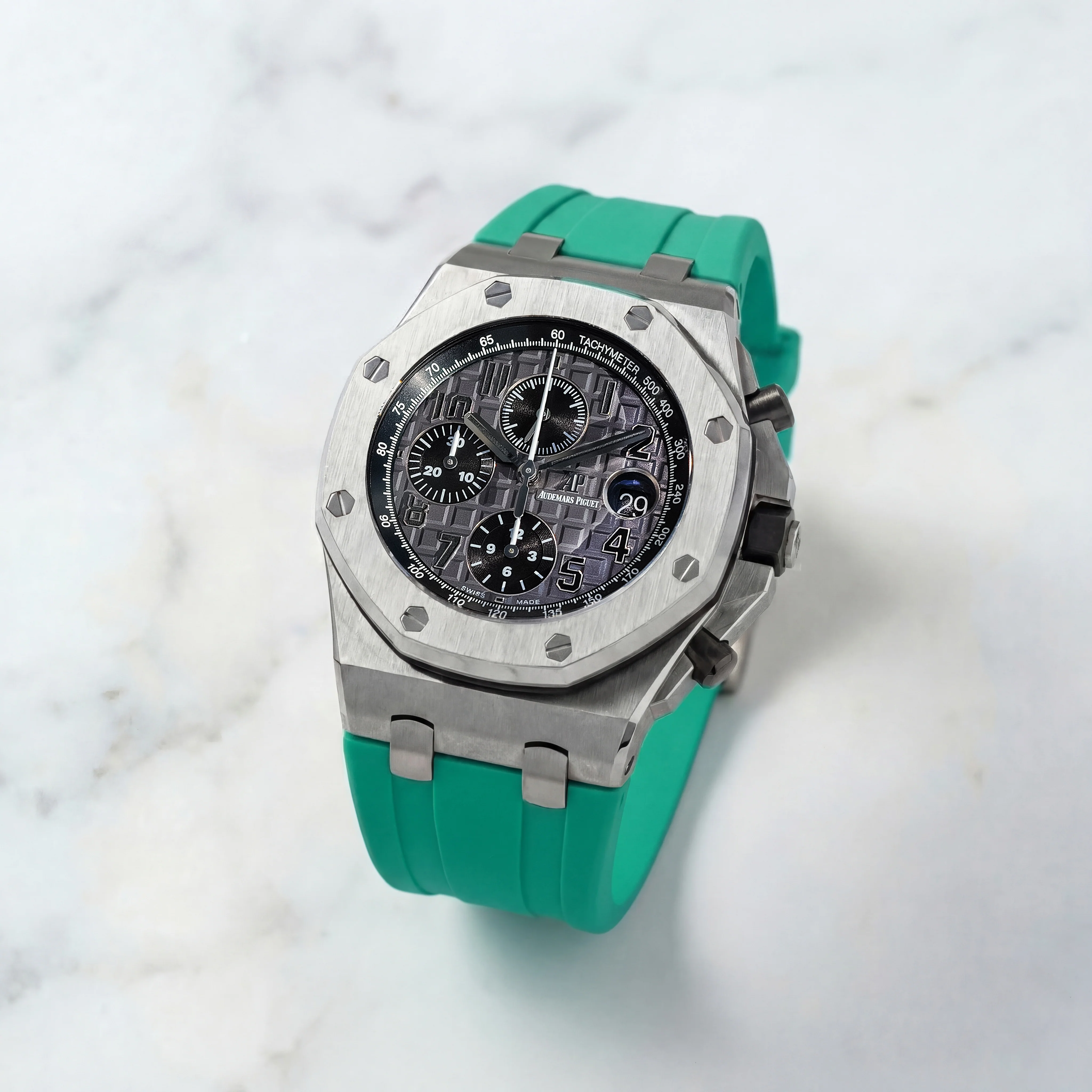 Rubber Strap for Audemars Piguet 42mm Royal Oak Offshore (Tang Buckle) - Shamrock Green