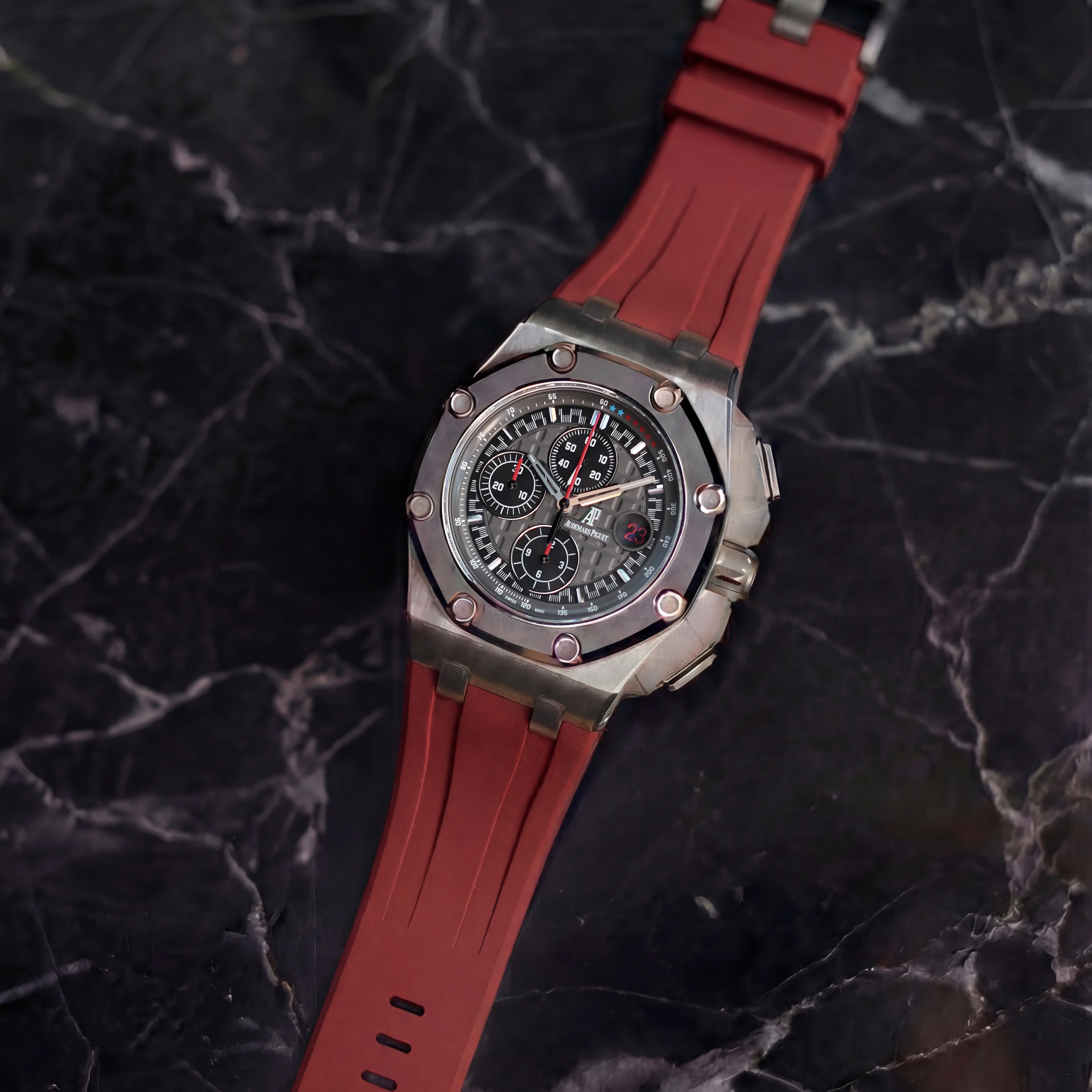 Rubber Strap for Audemars Piguet Royal Oak Offshore (44mm) - Bordeaux