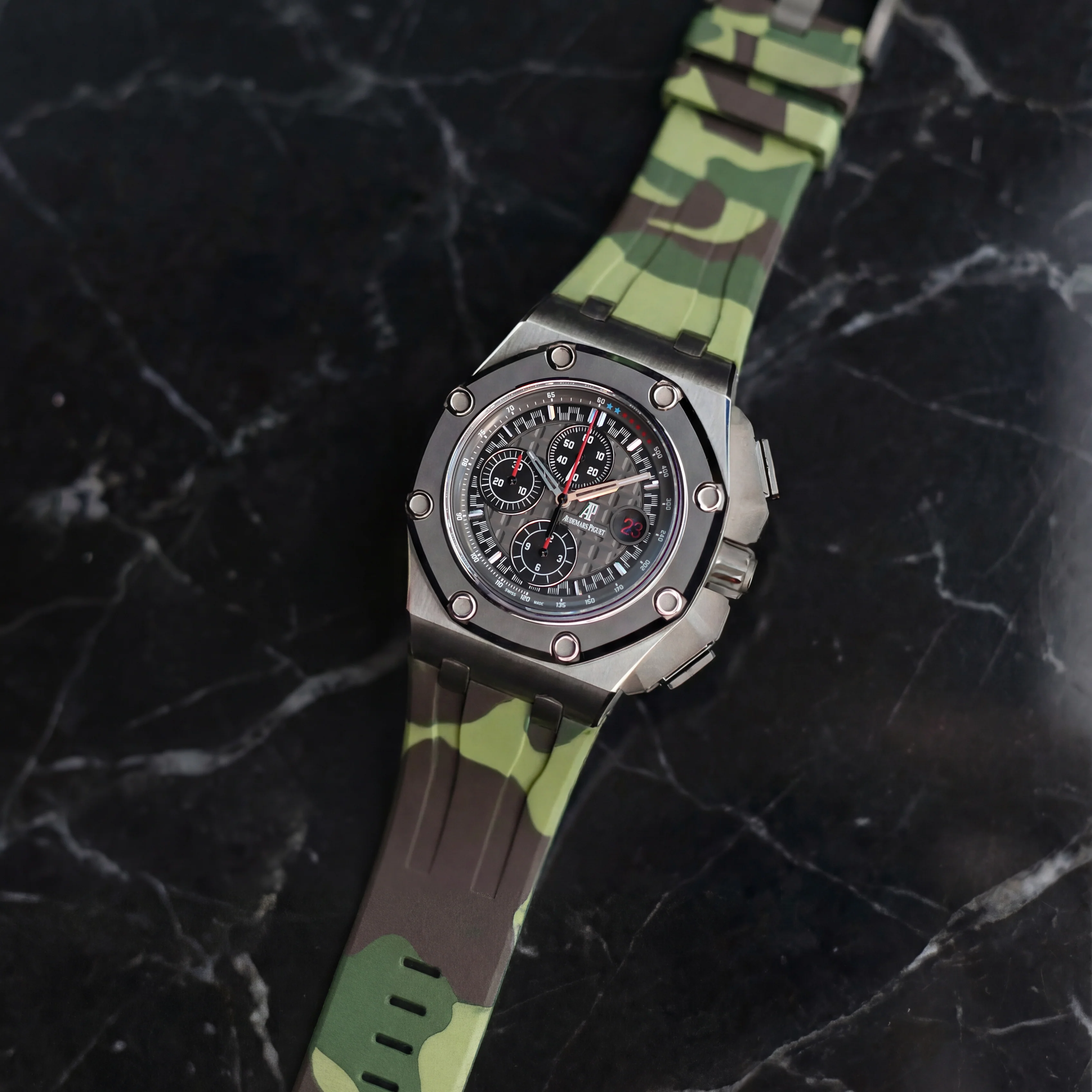 Rubber Strap for Audemars Piguet Royal Oak Offshore (44mm) - Green Camo