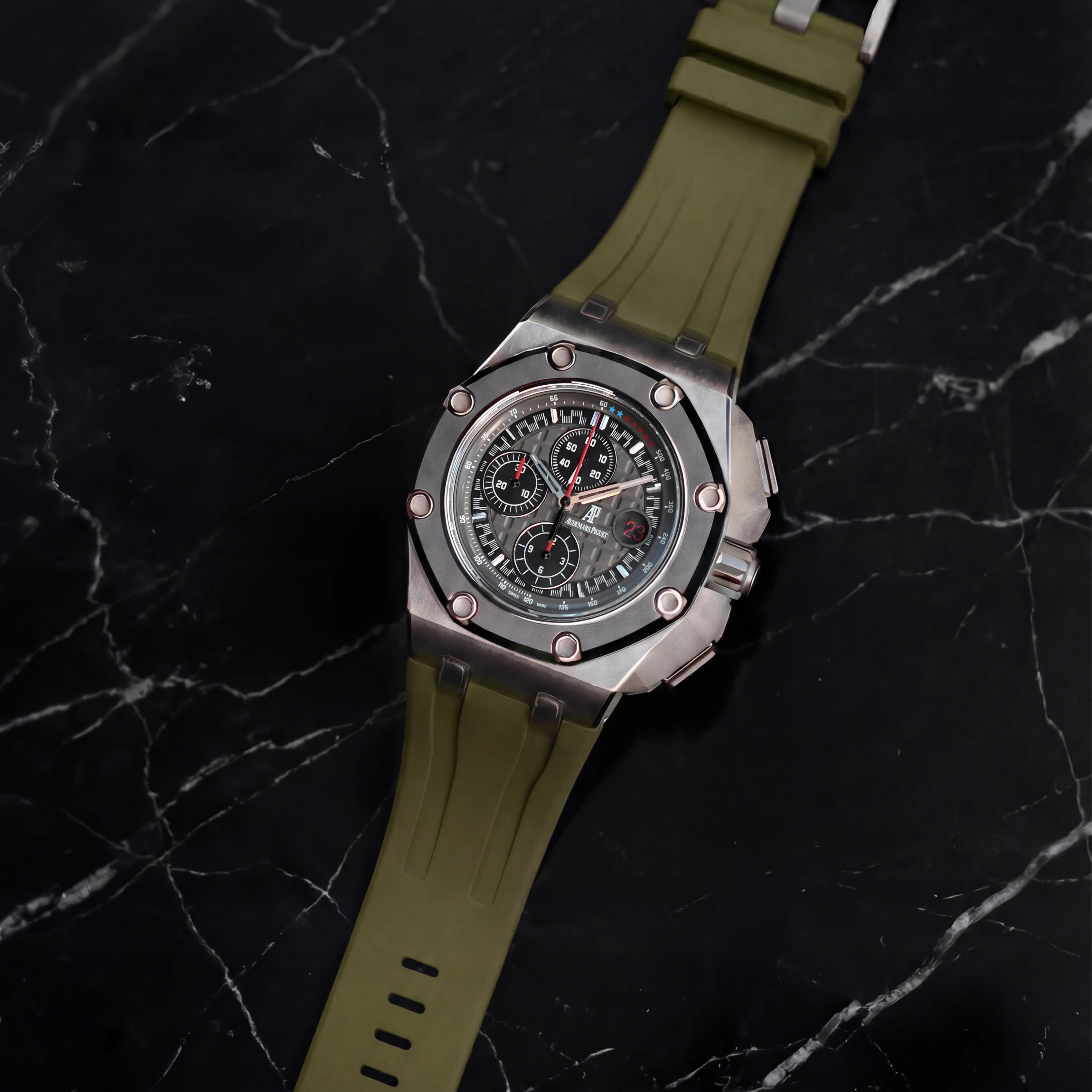Rubber Strap for Audemars Piguet Royal Oak Offshore (44mm) - Olive Green