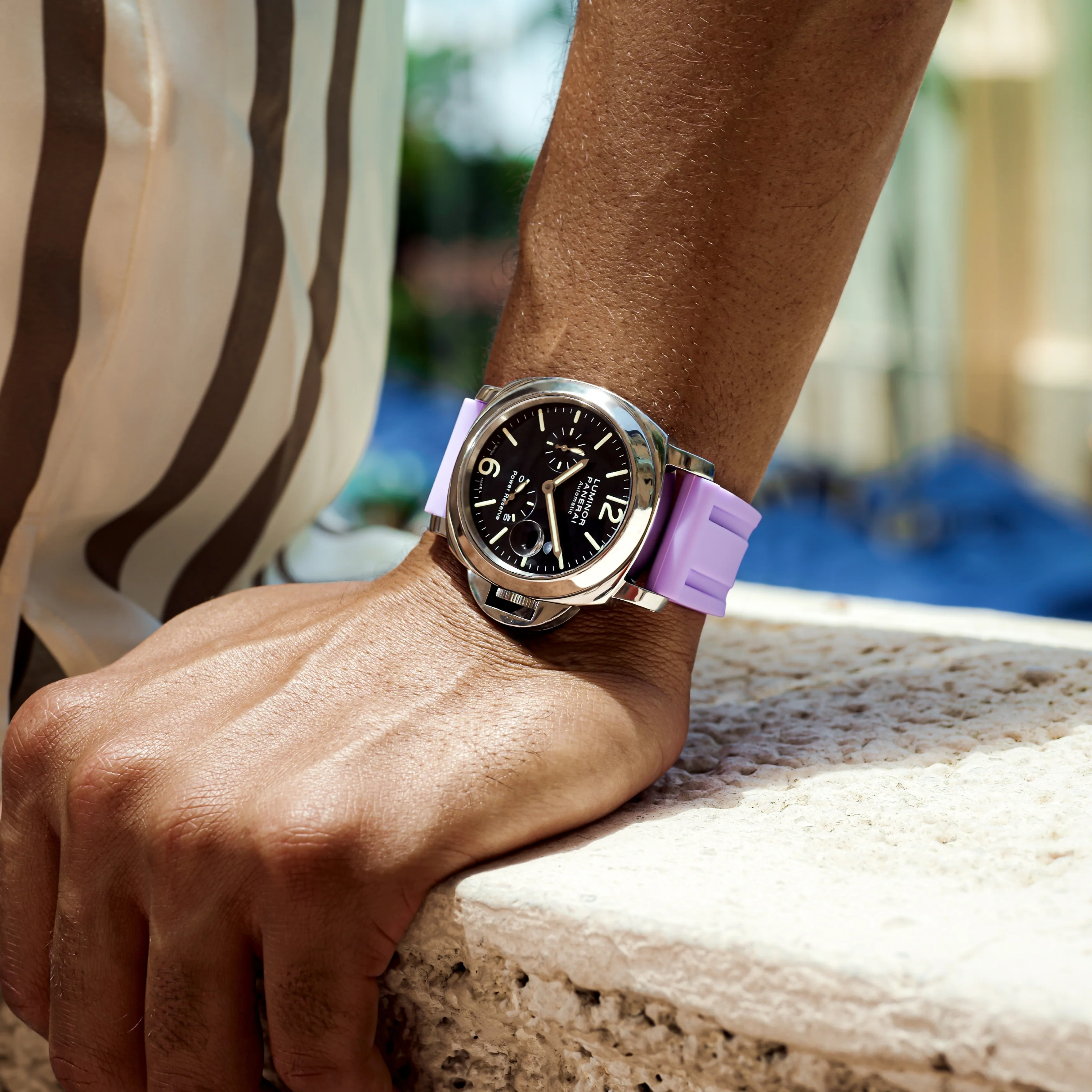 Rubber Strap for Panerai Luminor - Lavender Purple - Image 2