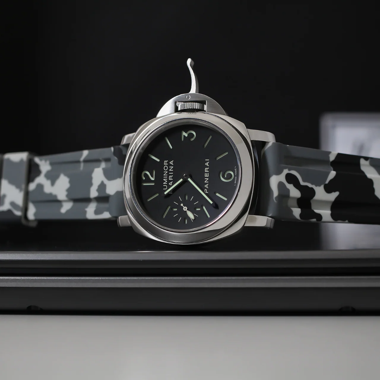Rubber Strap for Panerai Luminor - Snow Camo - Image 2