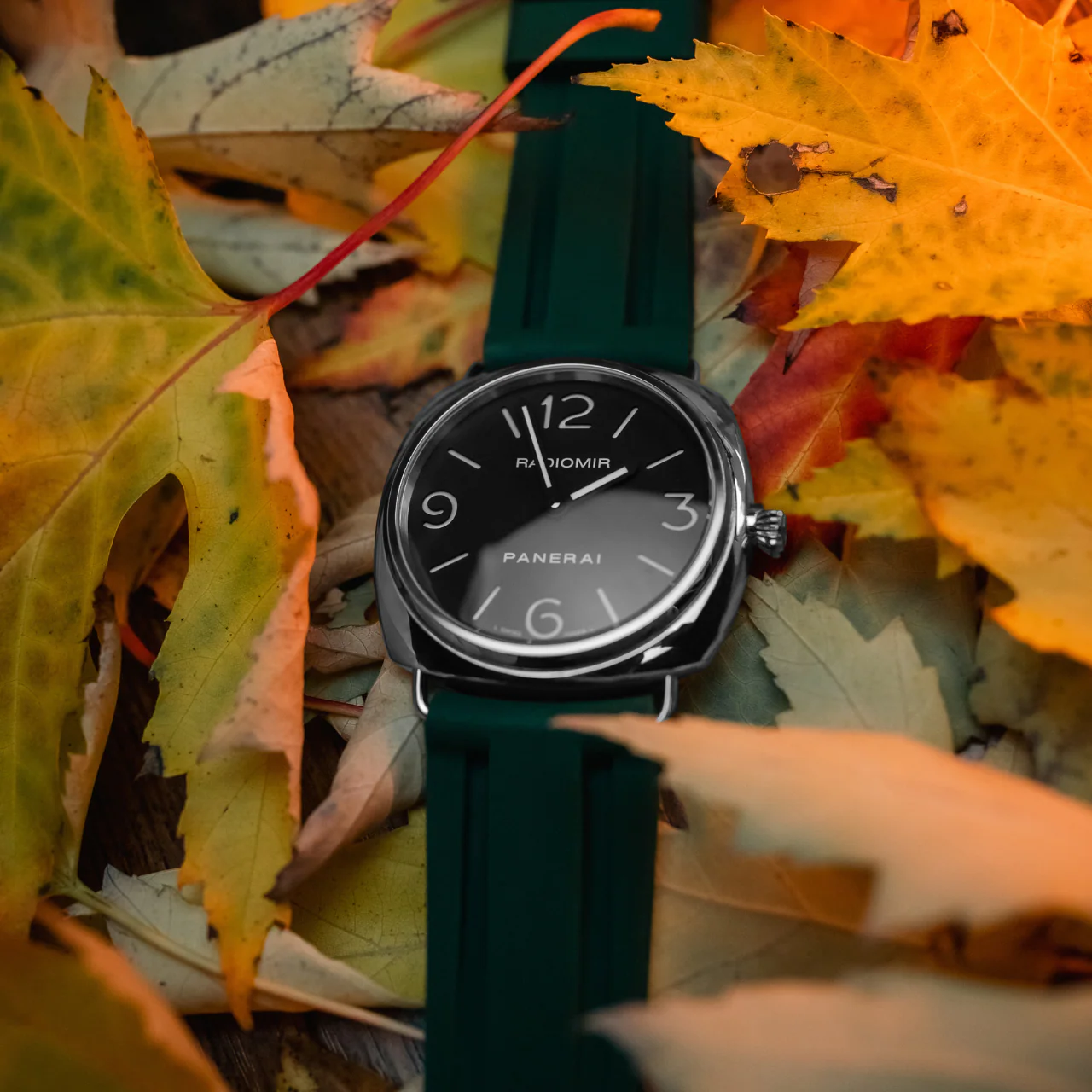 Rubber Strap for Panerai Radiomir - Forest Green - Image 2