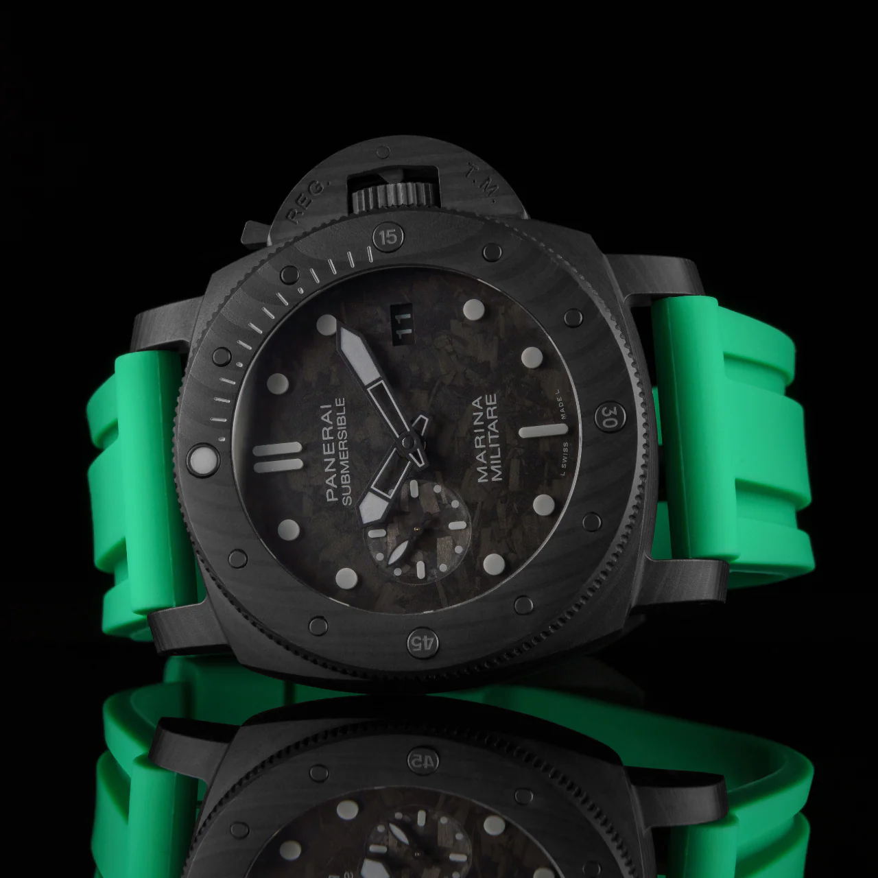 Rubber Strap for Panerai Submersible - Shamrock Green - Image 2