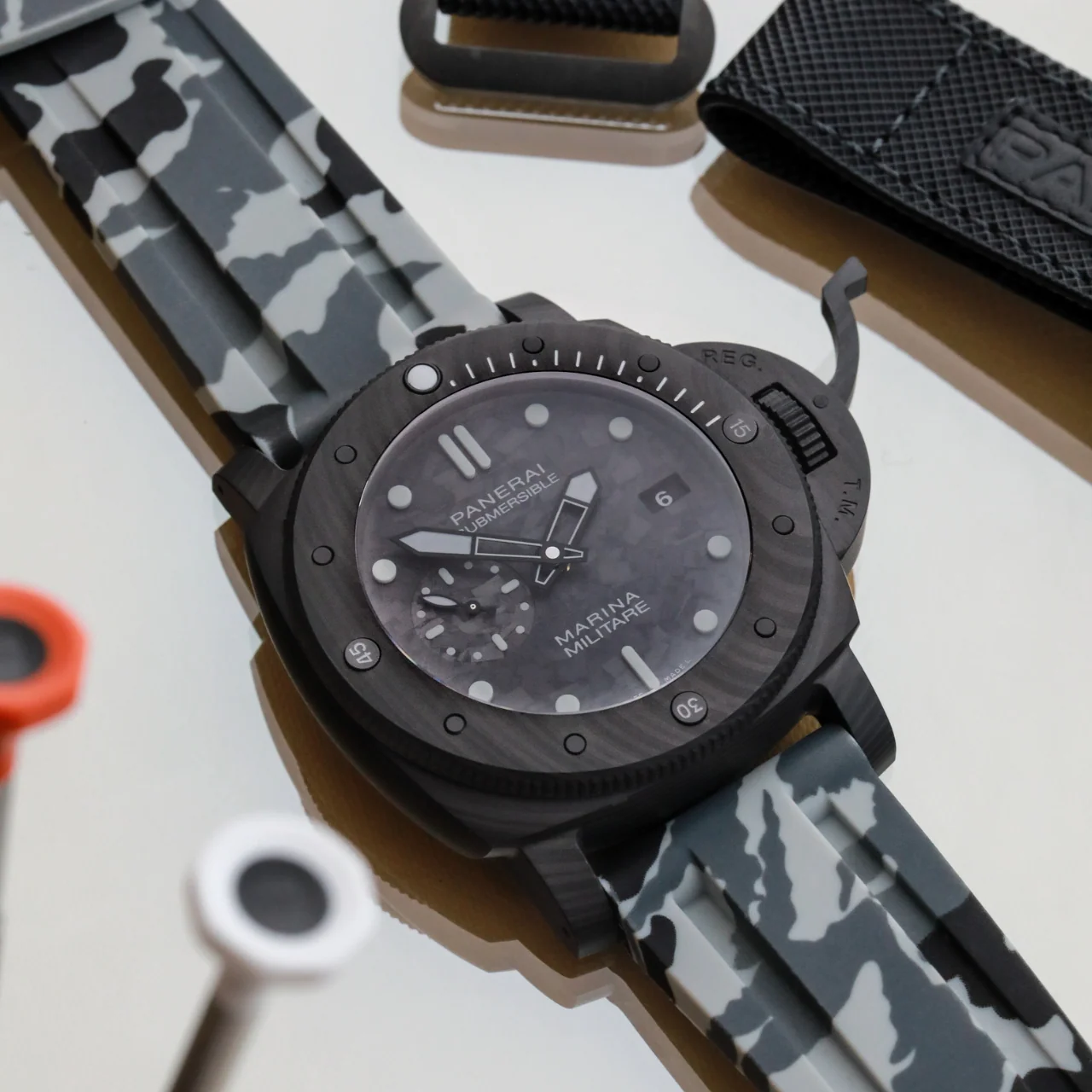 Rubber Strap for Panerai Submersible - Snow Camo - Image 2