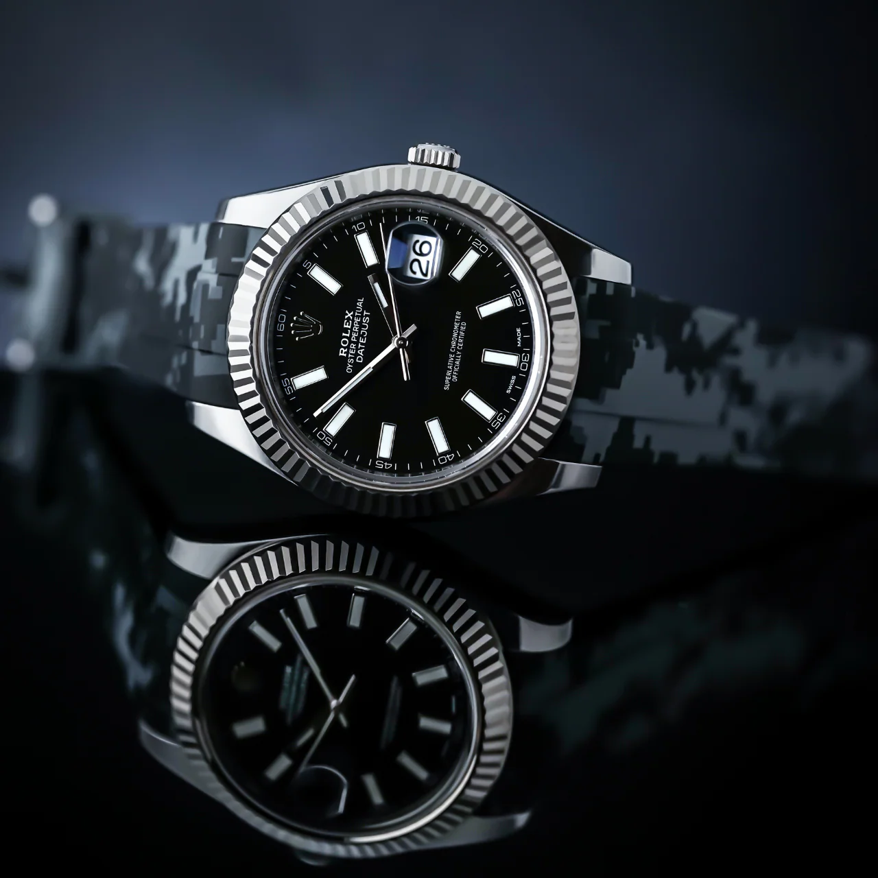 Rubber Strap for Rolex Datejust II - Graphite Digi Camo - Image 2