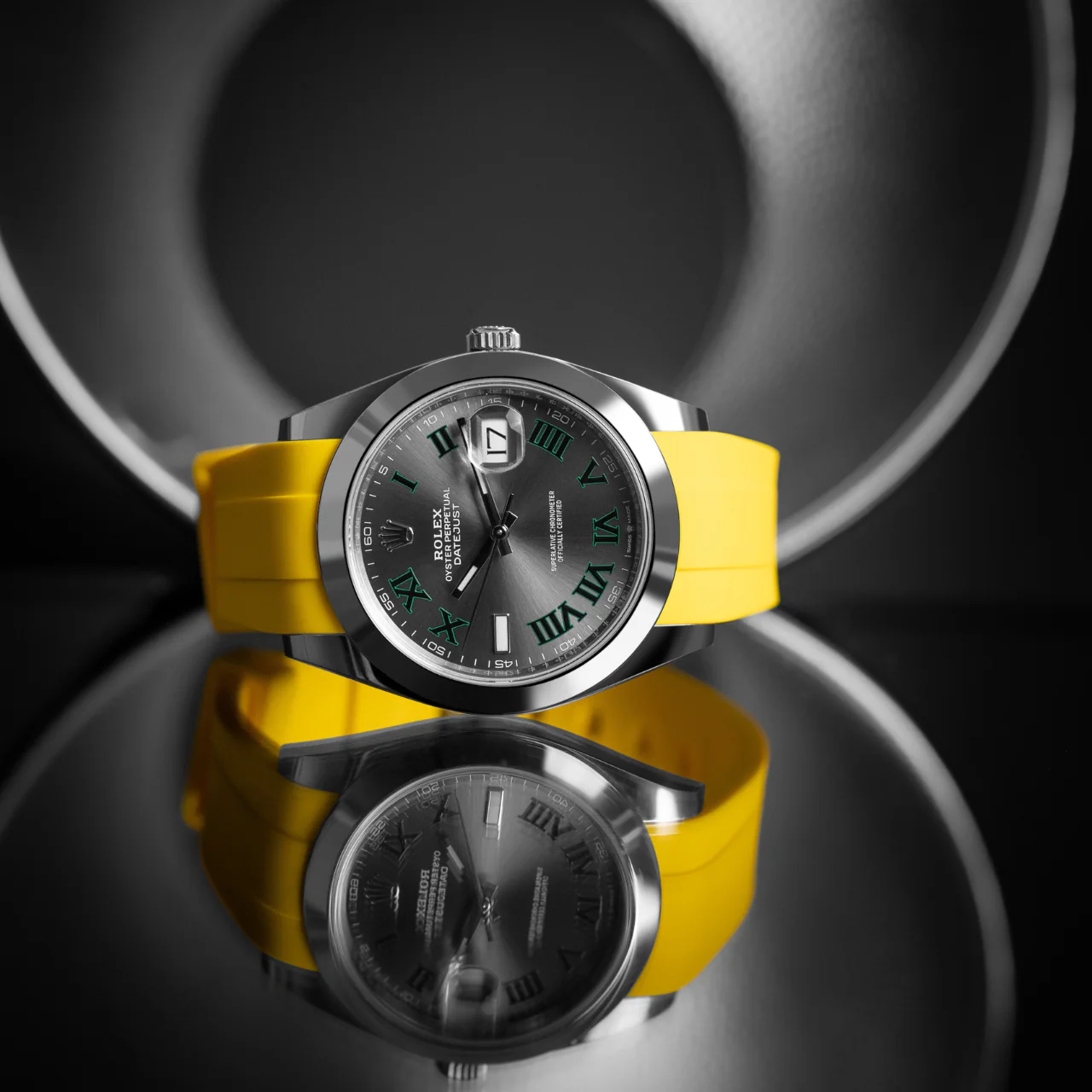 Rubber Strap for Rolex Datejust 41 - Sunshine Yellow - Image 2