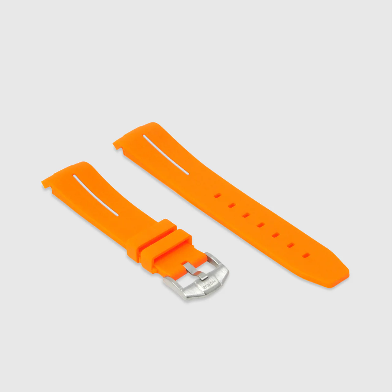 Rubber Strap for Rolex Daytona on Bracelet - Corsa Orange & Hurricane Grey
