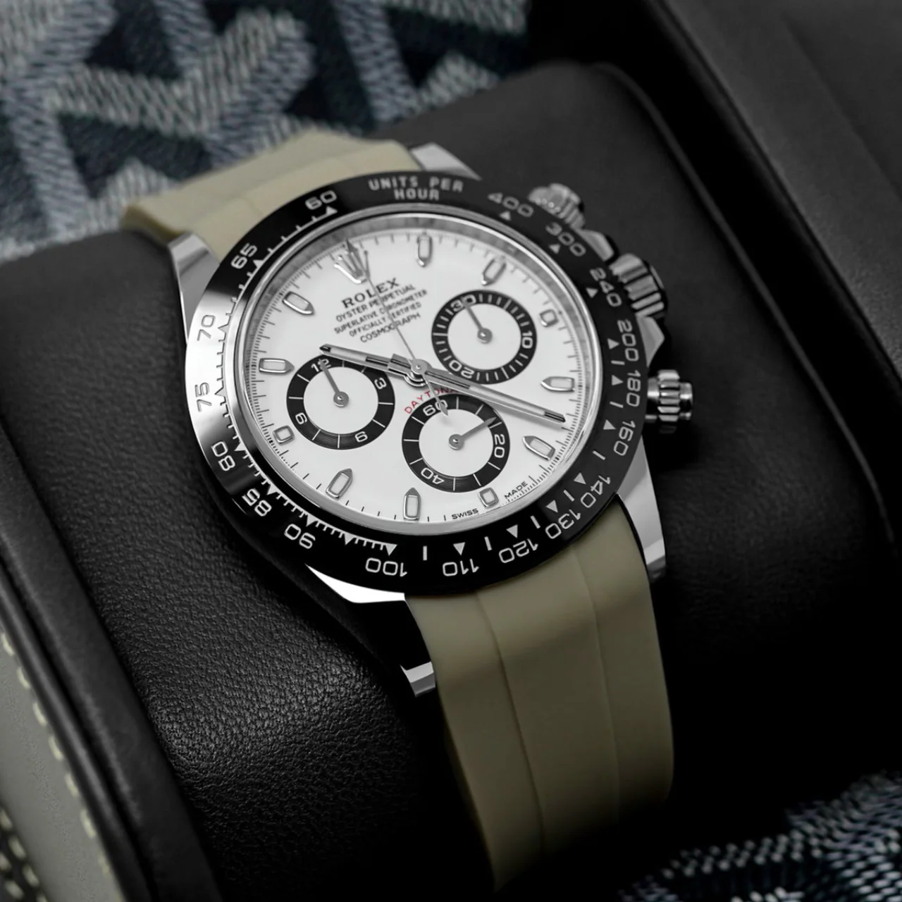 Rubber Strap for Rolex Daytona on Bracelet - Hurricane Grey - Image 2