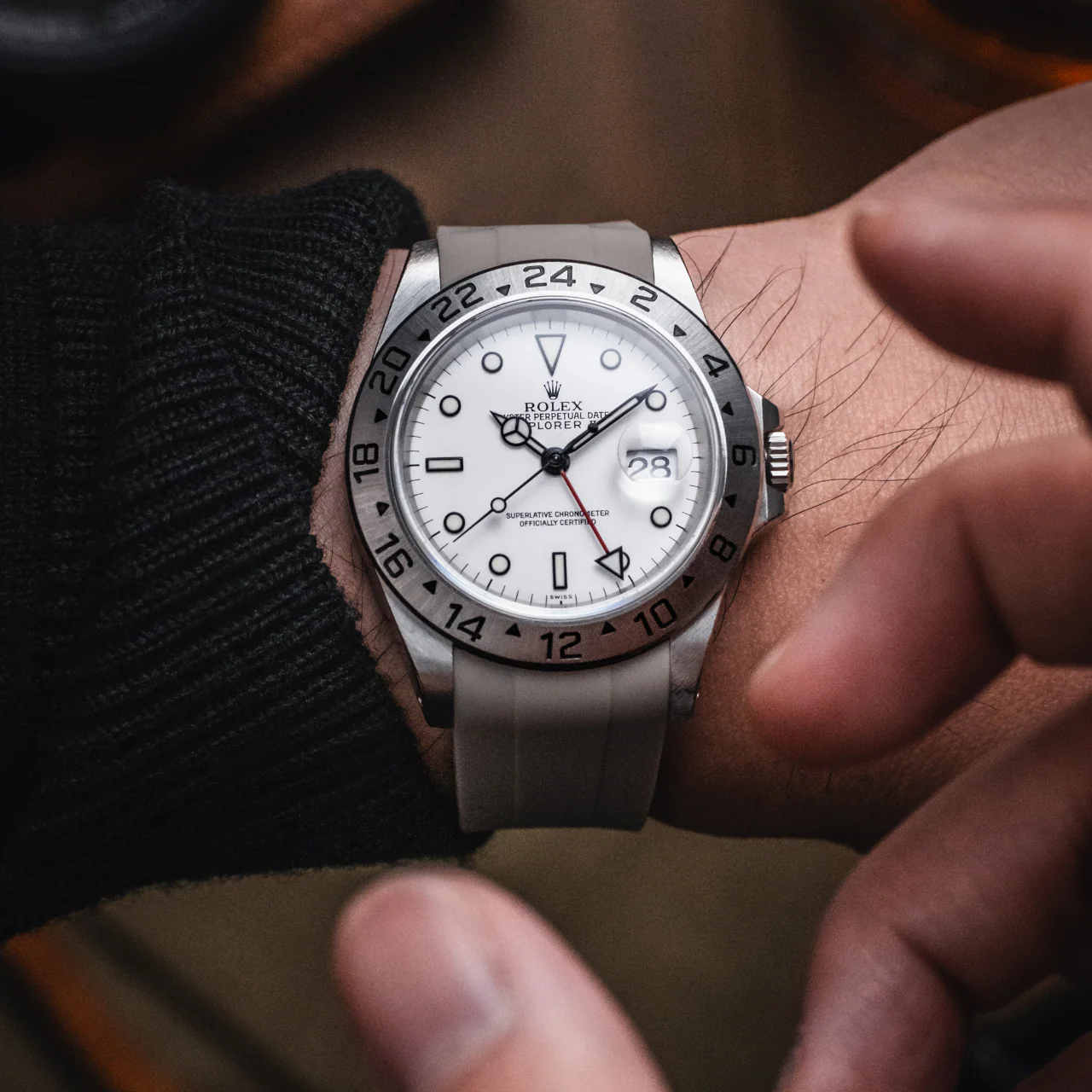 Rubber Strap for Rolex Explorer II - Hurricane Grey - Image 2