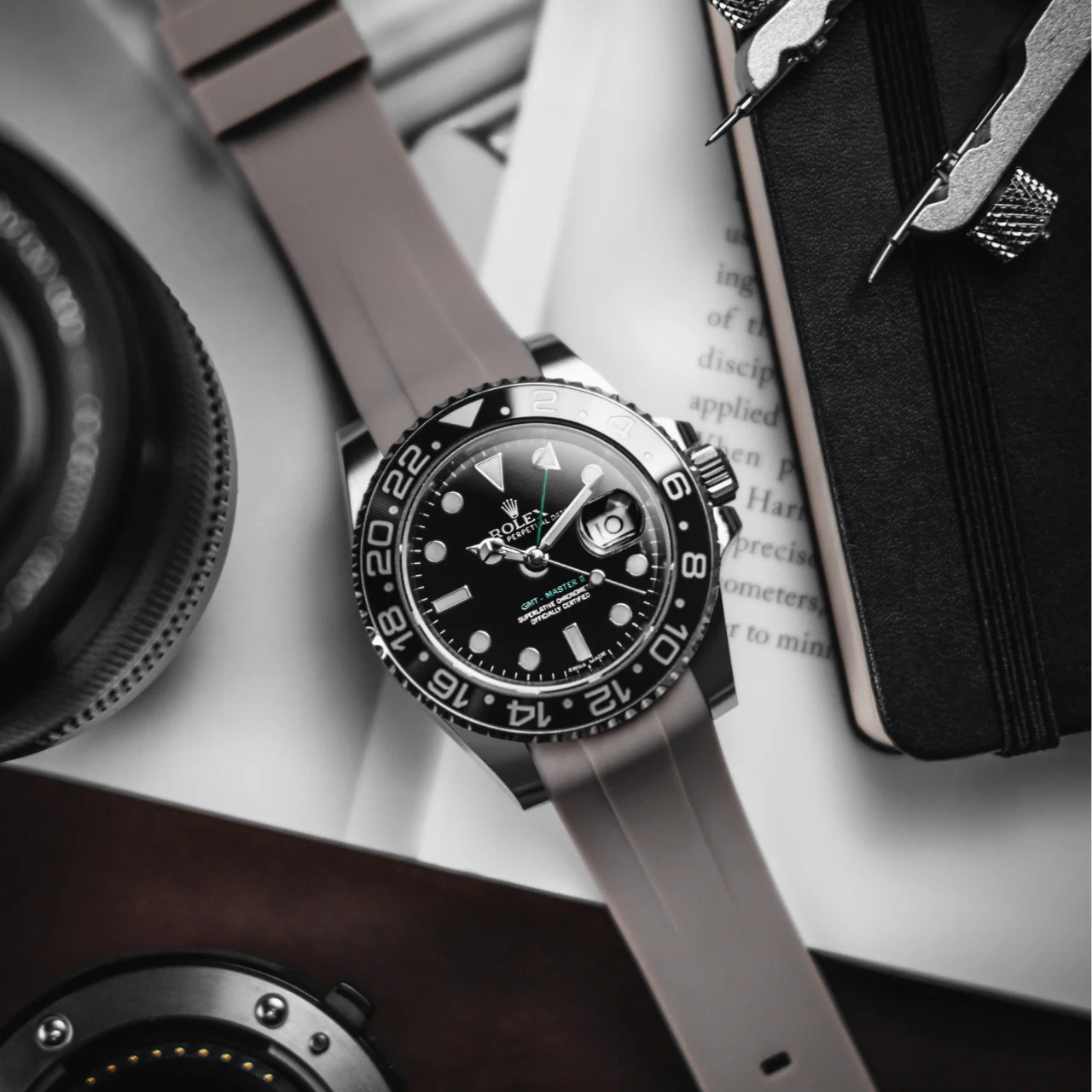 Rubber Strap for Rolex GMT Master II - Hurricane Grey - Image 2