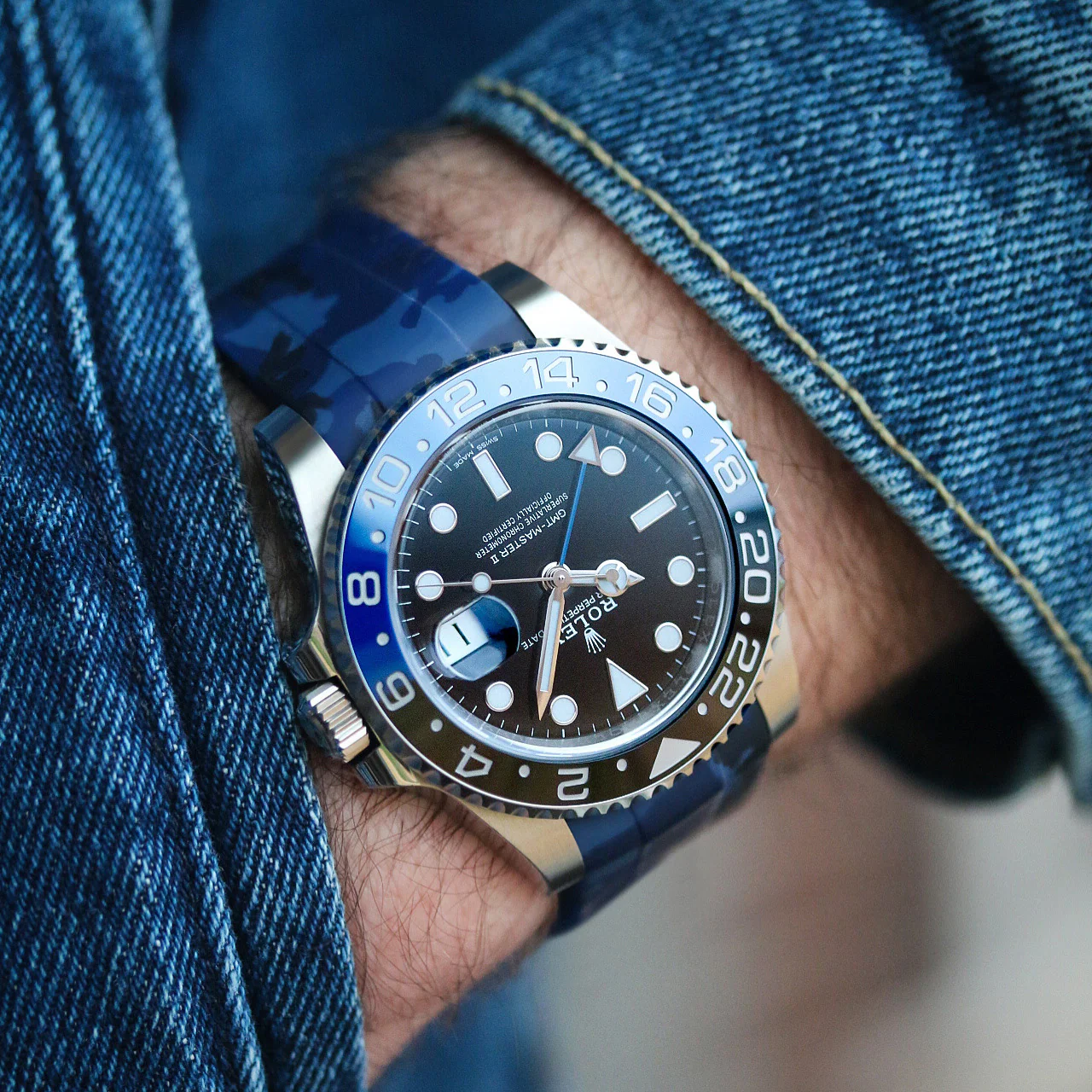 Rubber Strap for Rolex GMT Master II - Ocean Camo - Image 2