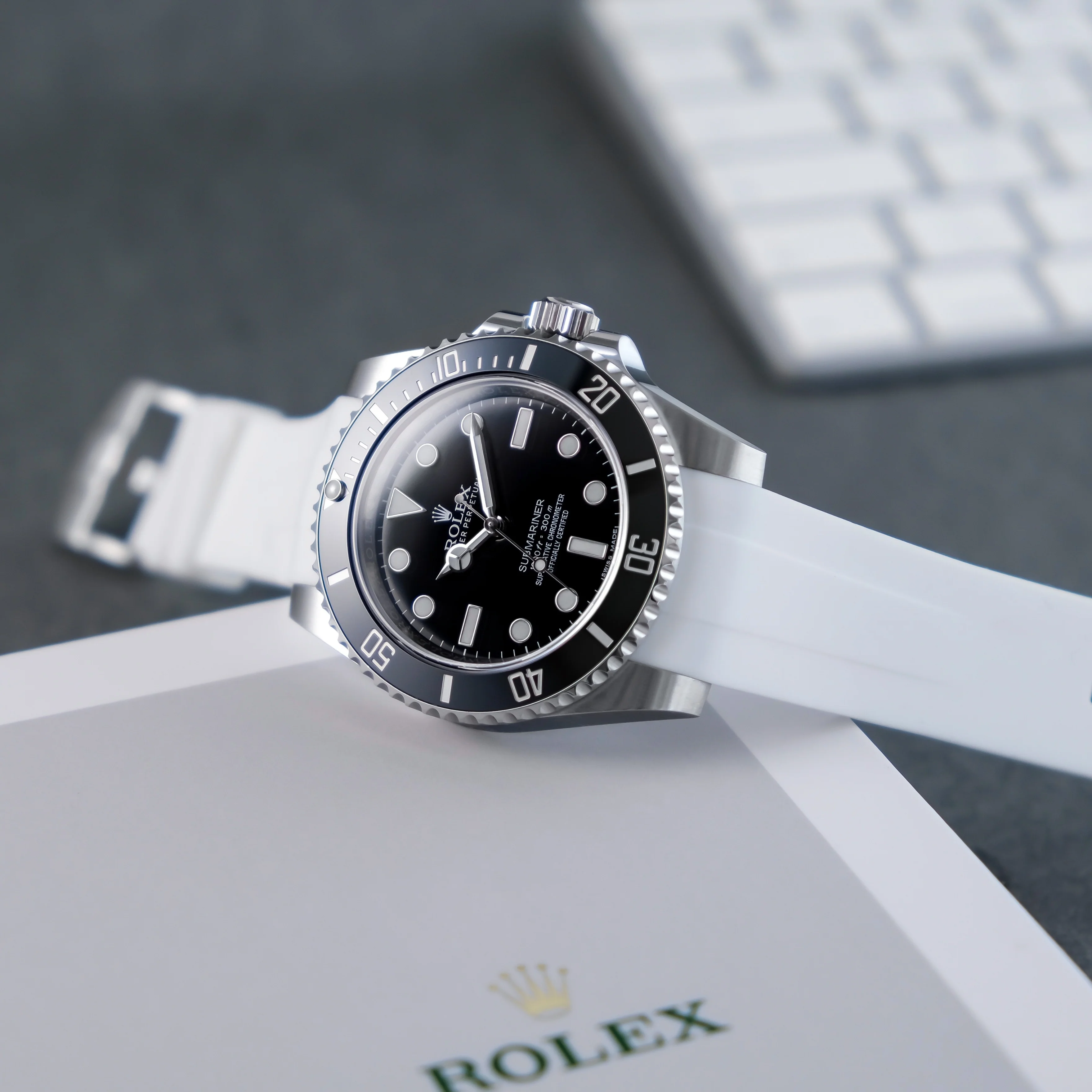 Rubber Strap for Rolex Submariner - Arctic White - Image 2