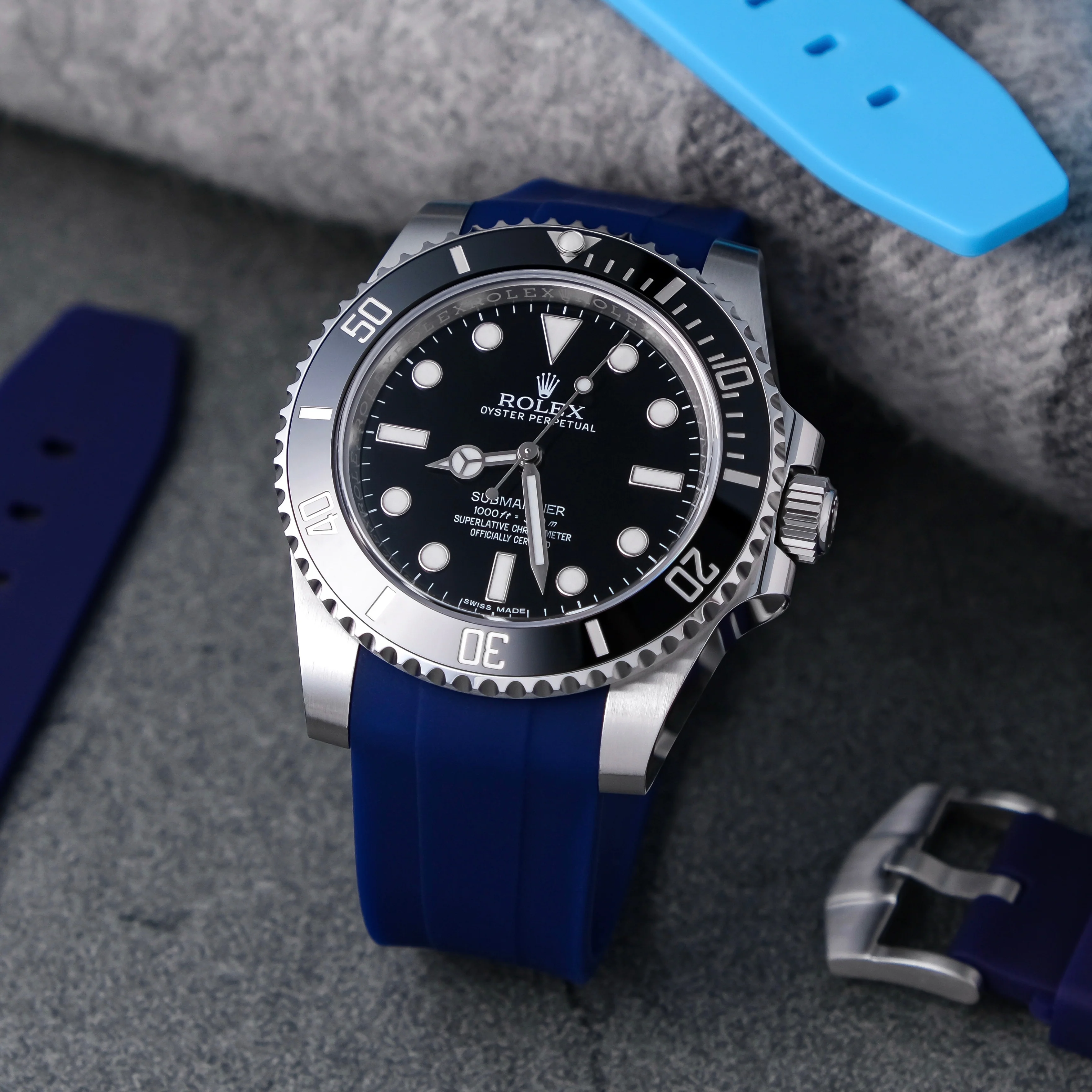 Rubber Strap for Rolex Submariner - Navy Blue - Image 2