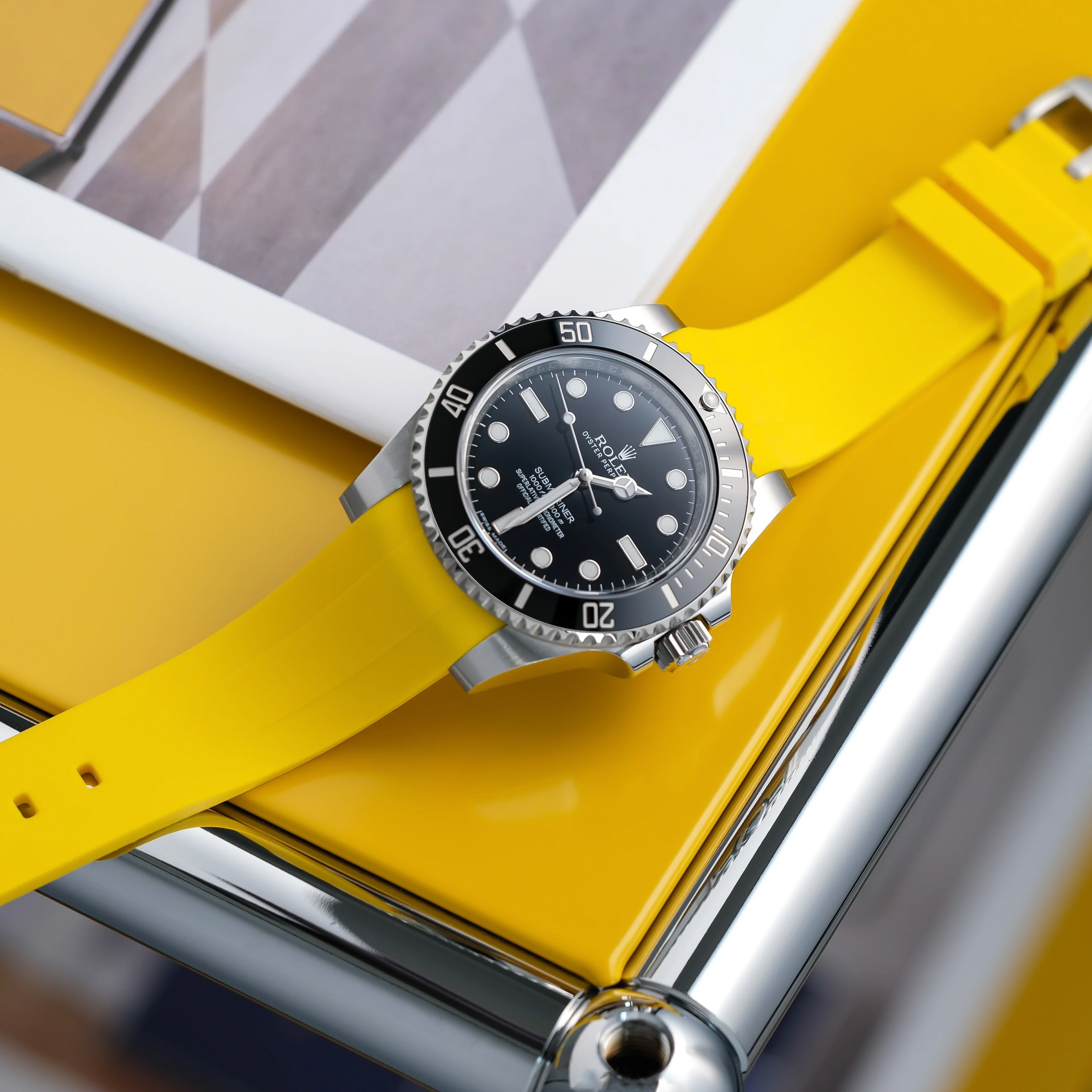 Rubber Strap for Rolex Submariner - Sunshine Yellow - Image 2