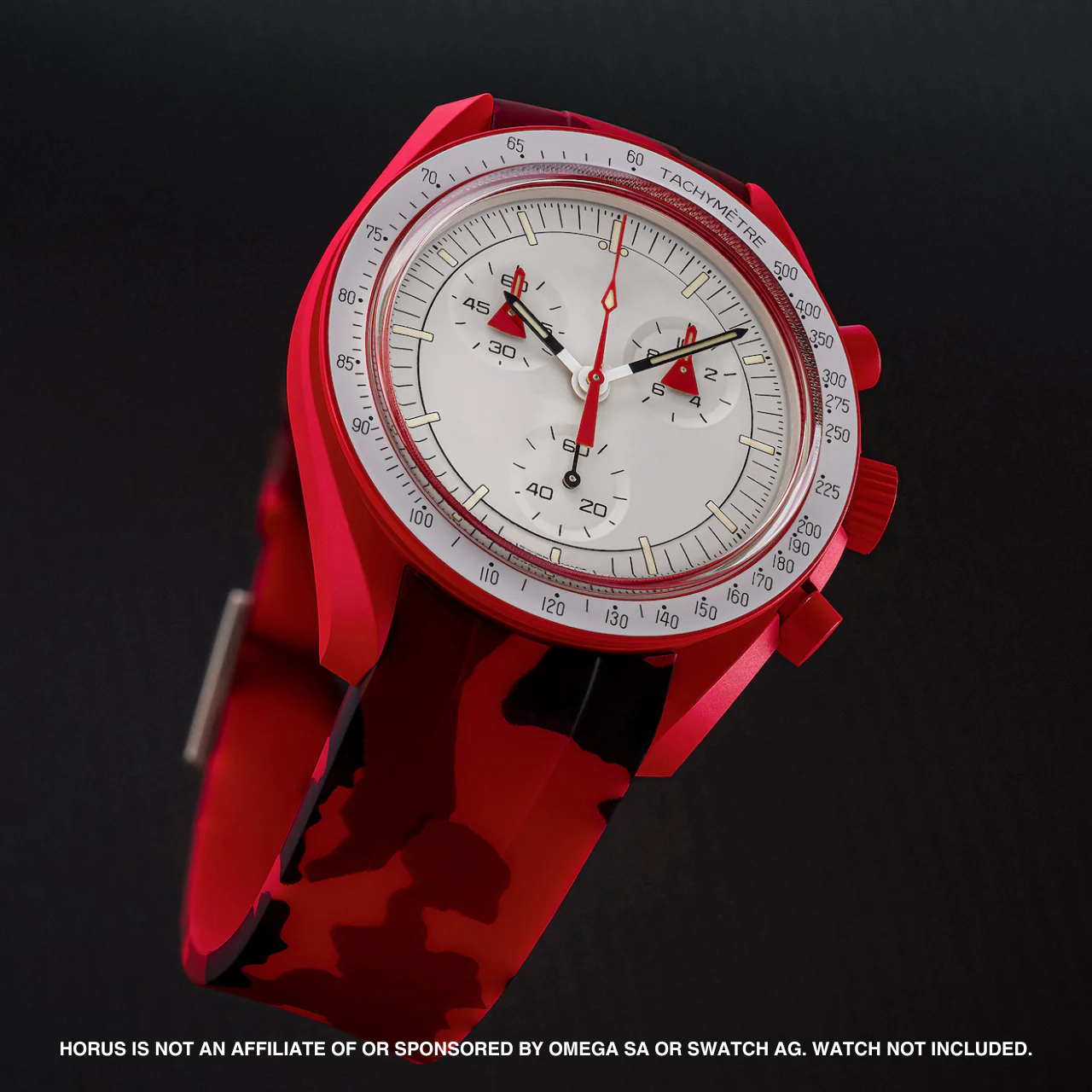 Rubber Strap for Swatch x Omega Moonswatch - Red Camo